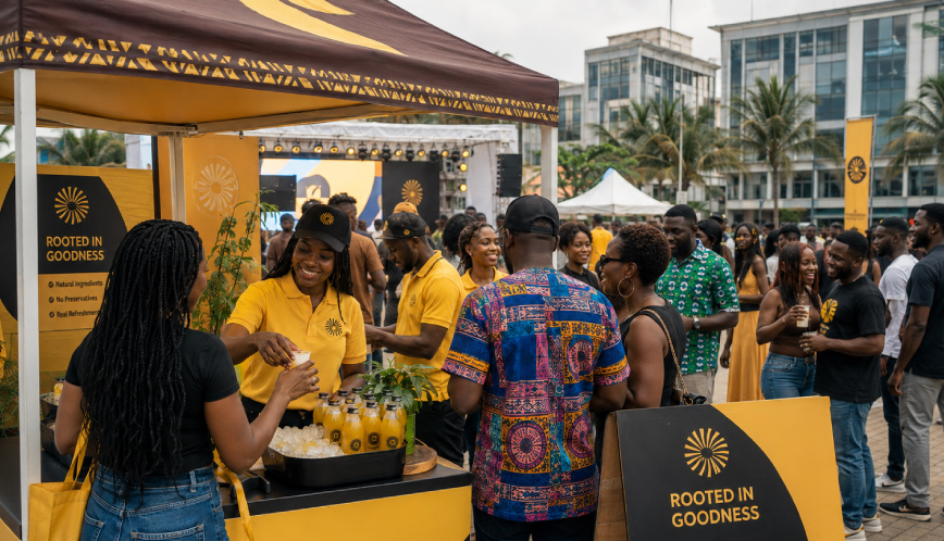 Brand Activation Company in Ghana called BrandNerds. the best marketing company in Ghana. Brand Activation Company in Ghana executing a customer engagement campaign for business growth. BrandNerds team managing a product activation and sampling campaign in Ghana